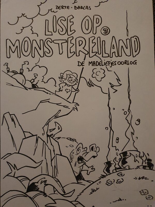 Kristof Berte, Lise op monstereiland schets cover - Dédicace