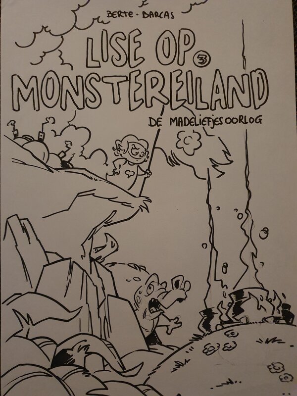 Kristof Berte, Lise op monstereiland schets cover - Sketch