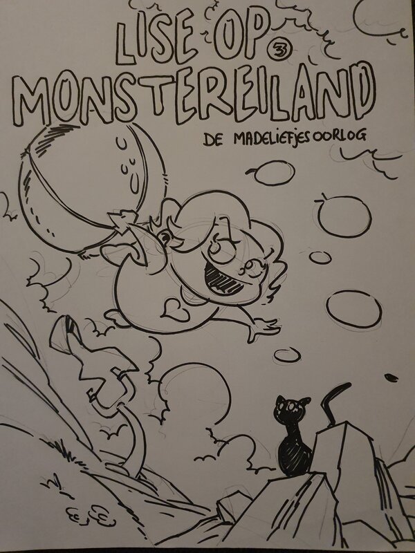 Kristof Berte, Lise op monstereiland schets cover - Sketch