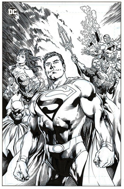 Superman JLA Justice League - Inkwell Awards - Keith Williams - Original Illustration