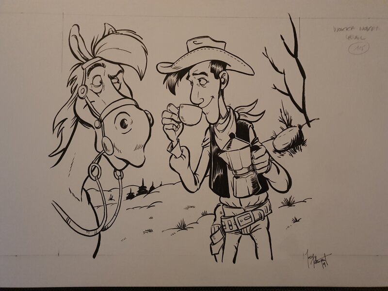 Joey Potargent, Lucky luke en jolly jumper - Illustration originale