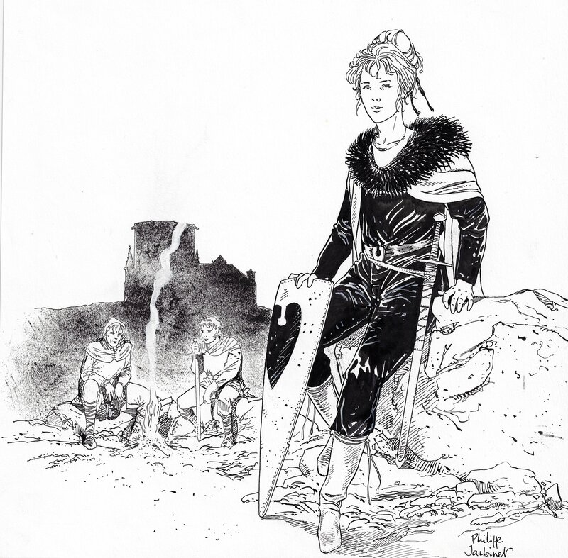 Philippe Jarbinet, De as van de katharen -  Héléna - Original Illustration