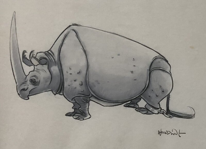 Rhinocéros by Claire Wendling - Original Illustration