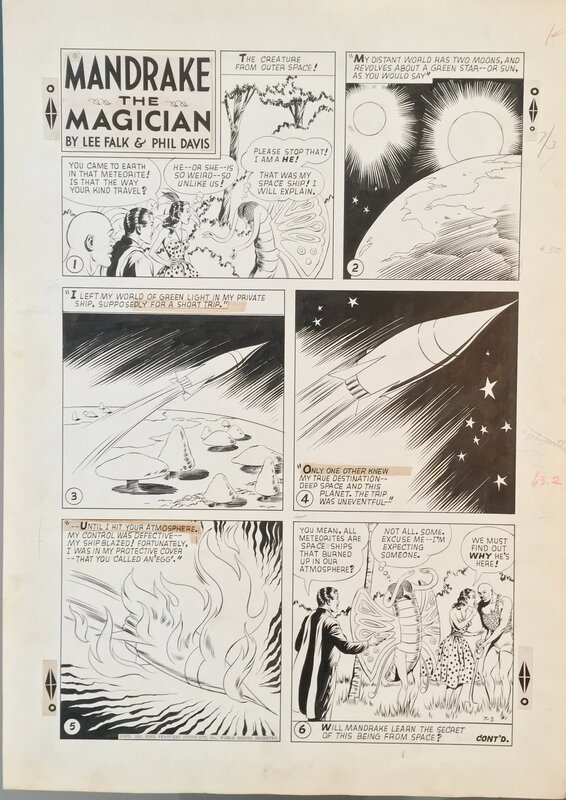 Phil Davis, Mandrake the Magician (Sunday Comic Strip) - Planche originale