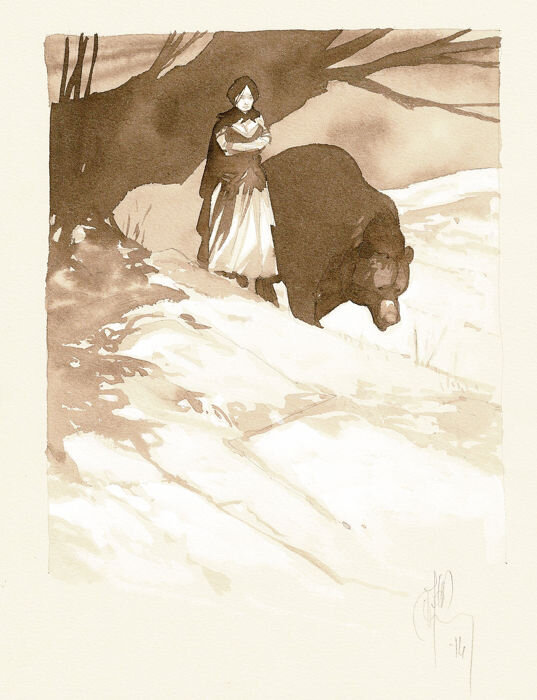 Fabrice Meddour, Blanche Neige et Fafnir - Original Illustration