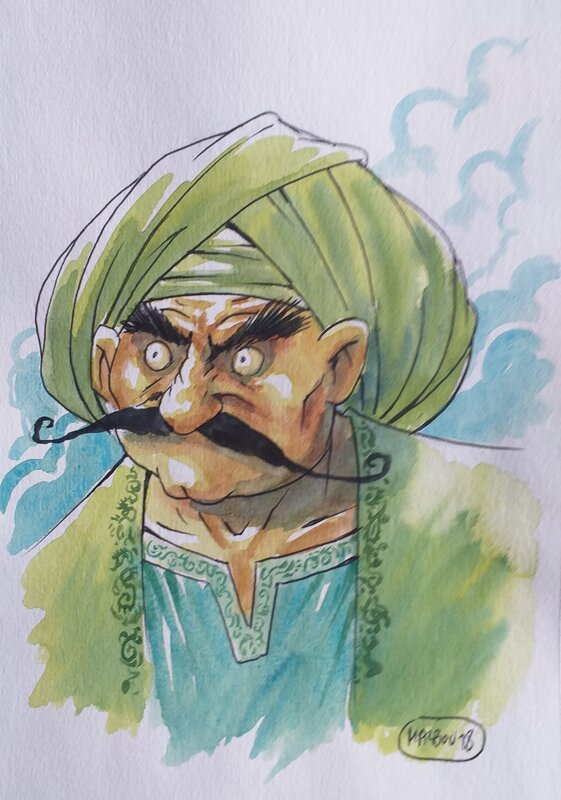 For sale - Jean-Luc Masbou, De cape et de crocs : Kader - Original Illustration