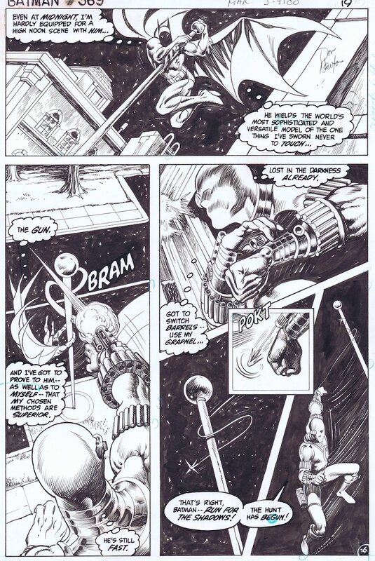 Don Newton, Alfredo Alcalá, 1984-03 Newton/Alcala: Batman #369 p16 vs. Deadshot - Planche originale