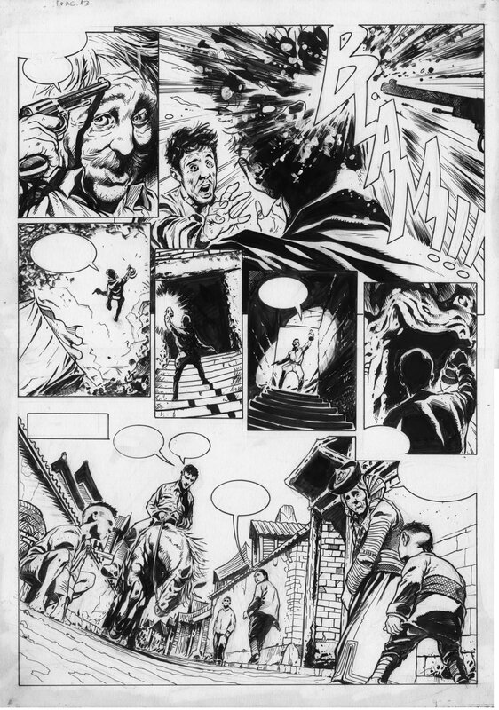 En vente - Manuel Garcia, Akham Mysteries Tome 1 planche 13 - Planche originale