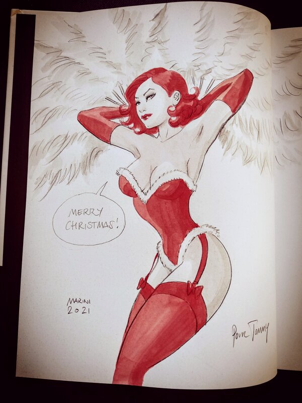 Enrico Marini, Caprice - pin-up Christmas - Sketch