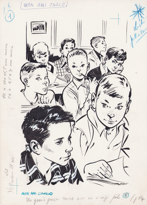 René Follet | 1959 | Mon ami Carlo - Illustration originale