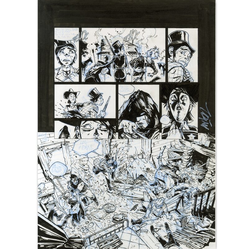 For sale - Ladies With Guns par Anlor - Planche originale n°58 avec story-board by Anlor - Comic Strip