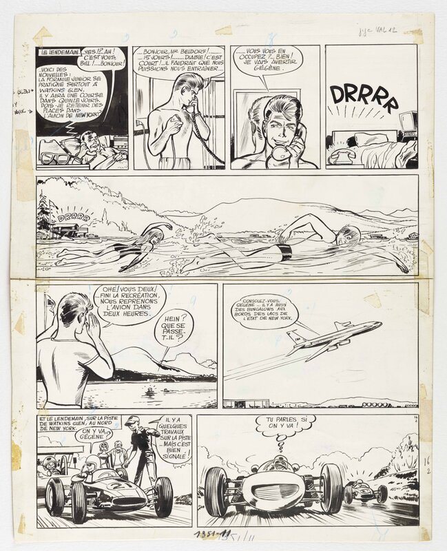 Jijé, Guy Mouminoux, Valhardi, tome 13, Le grande Rush - Planche originale