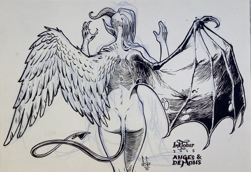 Ange et démons by Laurent Libessart - Original Illustration