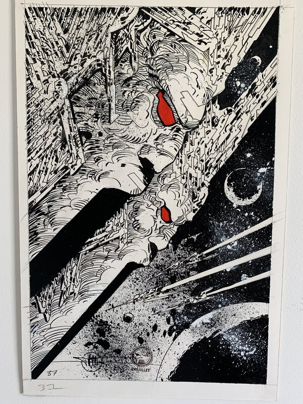 Métal Esquisses 37 par Philippe Druillet - Planche originale