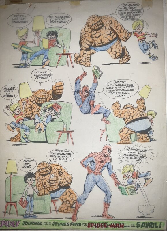 Jean-Yves Mitton, Spidey  journal des jeunes fans de spiderman …le 5 avril publicité de SPIDEY n 1 - Planche originale