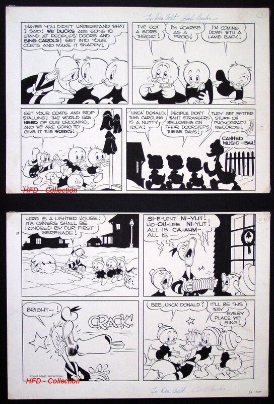 Silent Night by Carl Barks - Original art