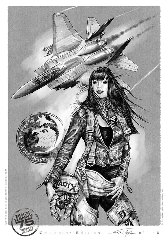 En vente - Gil Formosa, Lady X - F-15 et Pin Up - Planche originale