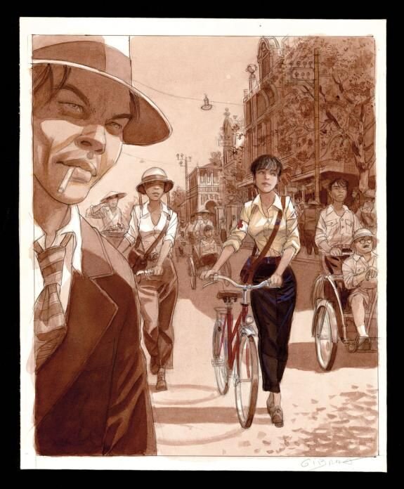Jean-Pierre Gibrat, Mattéo 1er cycle - Amélie en Indochine - Original Illustration