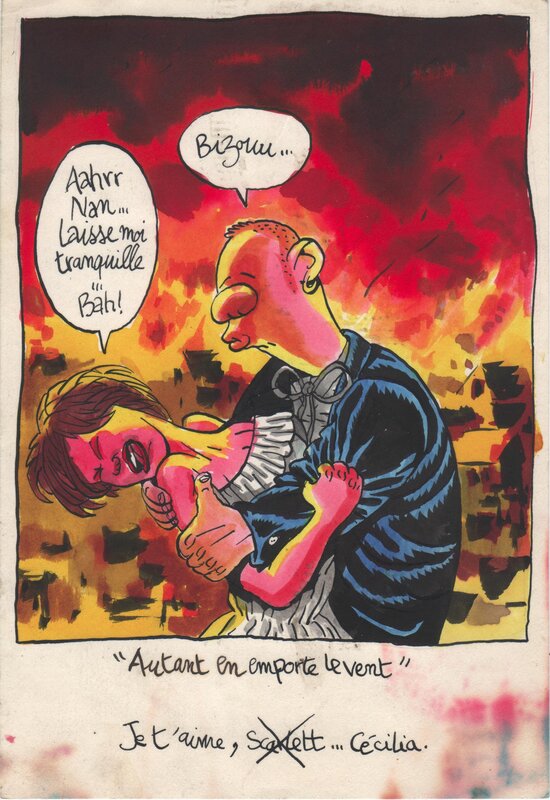 En vente - Manu Larcenet - Scarlett - aquarelle et encre de chine - Planche originale