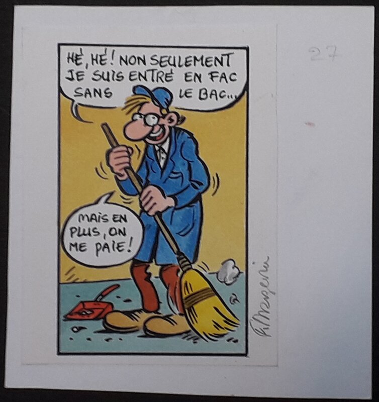 For sale - Balayeur à la FAC by Frank Margerin - Original Illustration