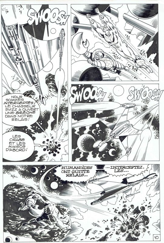 Jean-Yves Mitton, Marcel Navarro, Maurice Chevalier, Mitton, Mikros#4, Rush sur la Ruche, planche n°10, Mustang#57, 1980. - Comic Strip