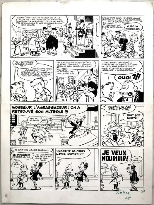 Greg, Zig et Puce, Les frais de la princesse - (1970) - Planche originale