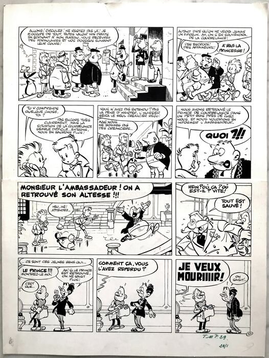 Greg, Zig et Puce, Les frais de la princesse - (1970) - Planche originale