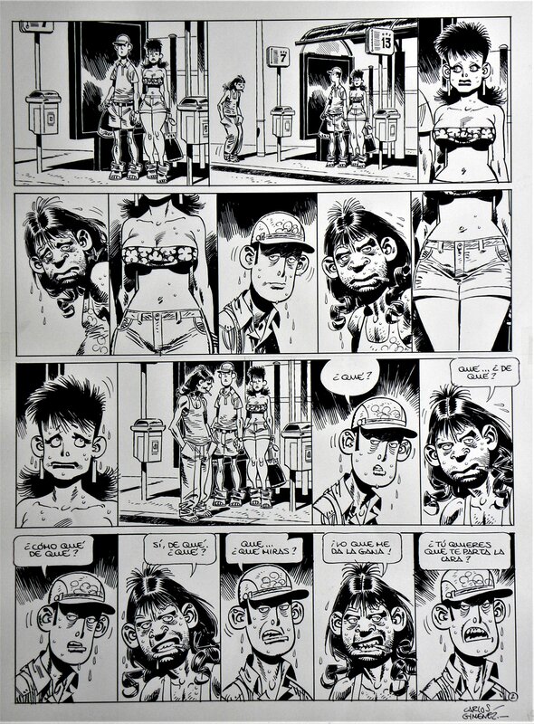 En vente - Carlos Giménez, « AMOR , AMOR !!  » –  » Duel De Titans « – Page 2 – Carlos Gimenez - Planche originale