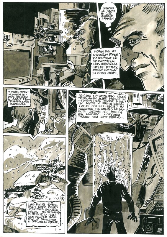 Mietek Fijał, Anthologie polonaise de la bande dessinée - 3 - L'homme dans une éprouvette - Planche originale