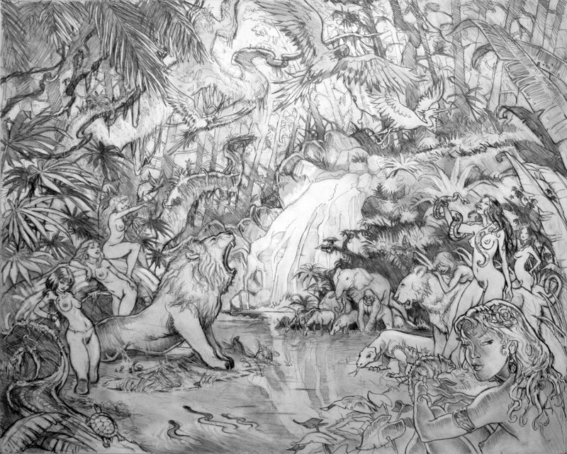 Régis Moulun, Crayonné 2 Jungle Fever - Original art