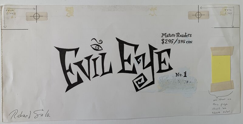 Richard Sala - Evil Eye 1 - title logo - Original art