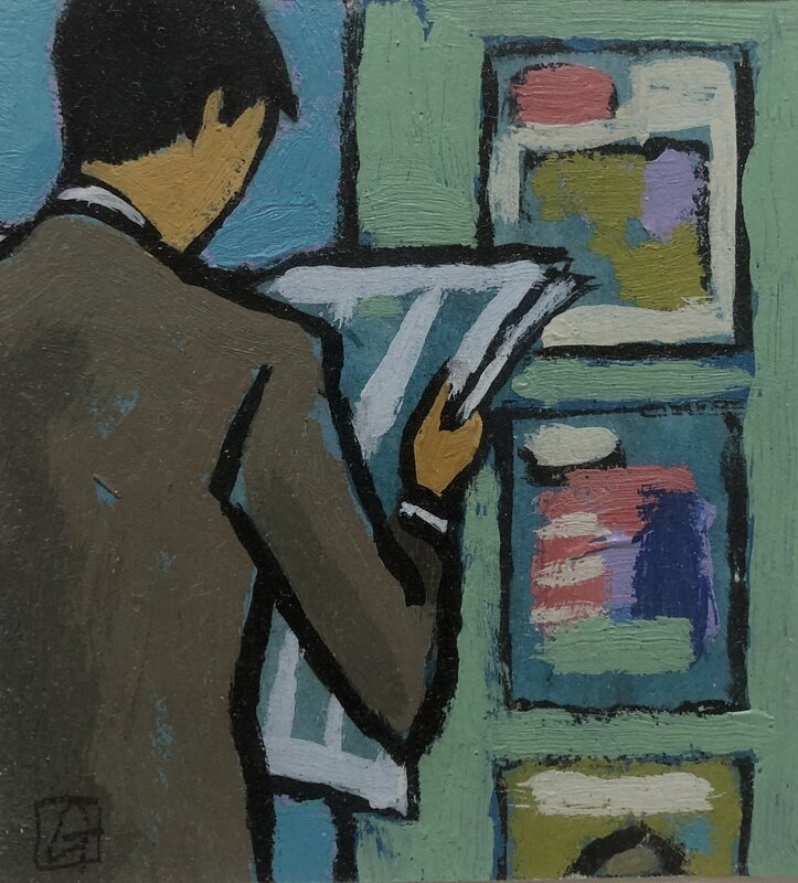 En vente - Au kiosk par Jean-Claude Götting - Illustration originale