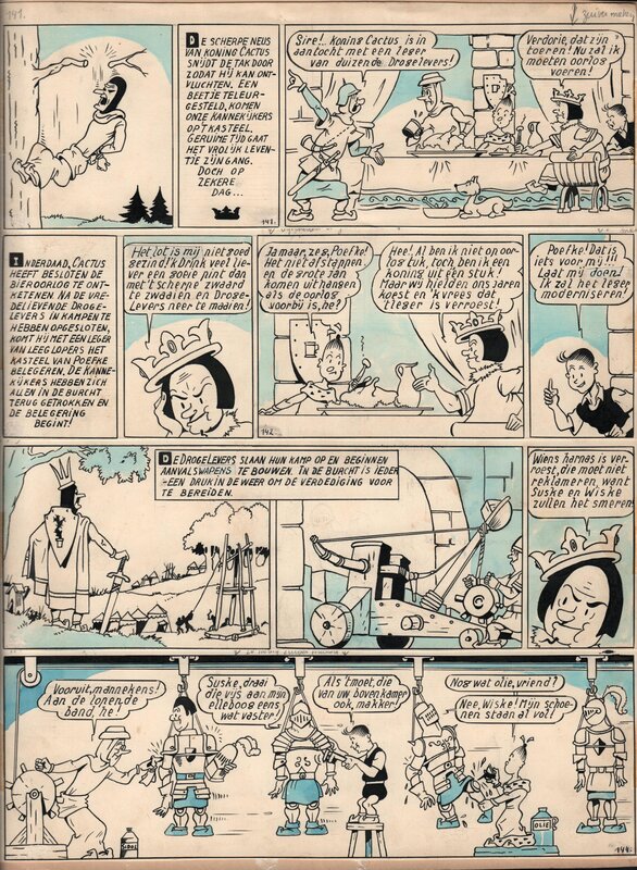 Willy Vandersteen, Suske en Wiske - De Koning drinkt - pl. 36 - Planche originale