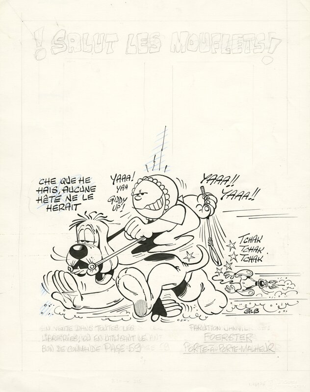 Marcel Gotlib, Poupon la Peste & Gai Luron - Planche originale