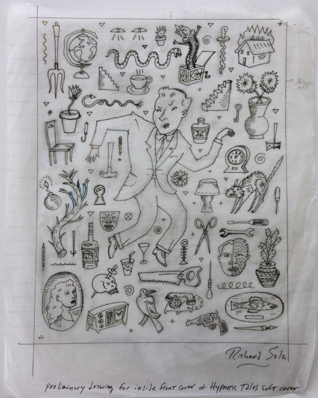 Richard Sala - Hypnotic tales - Preliminary drawing for inside front cover - Œuvre originale
