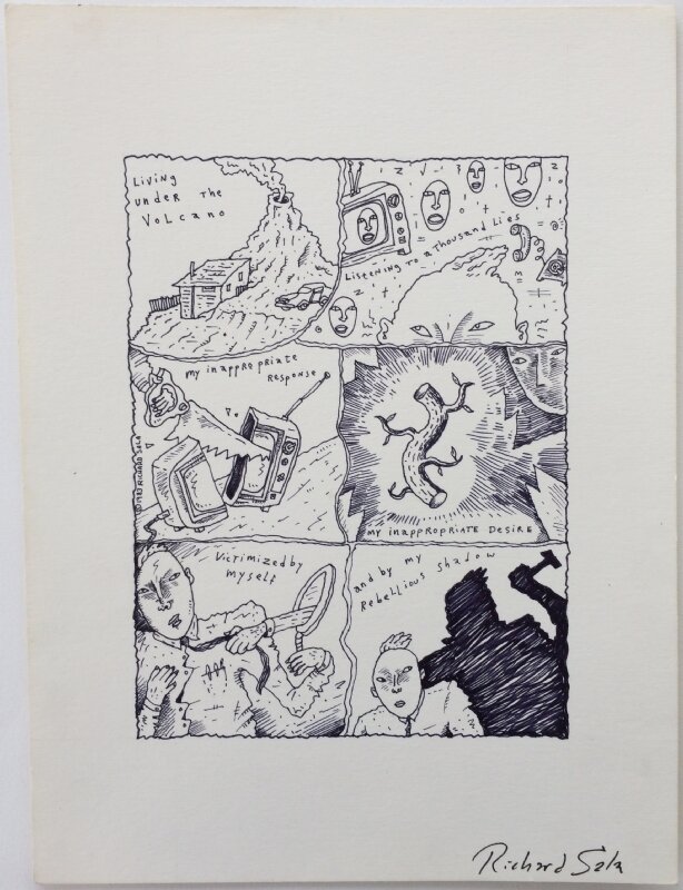 Richard Sala - Volcano - unpublished vintage art - Planche originale