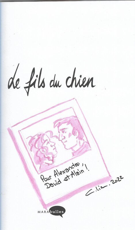 Céline Theraulaz, Dédicace sur l'album Le fils du chien - Dédicace