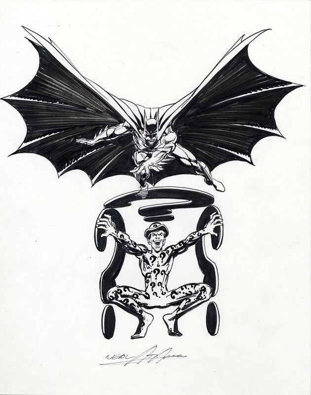 Batman vs. the Riddler -Neal Adams - DC Comics - Illustration originale