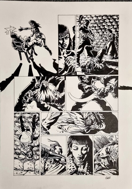 En vente - Gess - planche originale à l'encre - L'œil de la nuit - T.1 - Planche originale