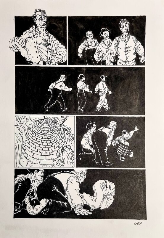 En vente - Gess - planche originale à l'encre - L'œil de la nuit - T.1 - Planche originale