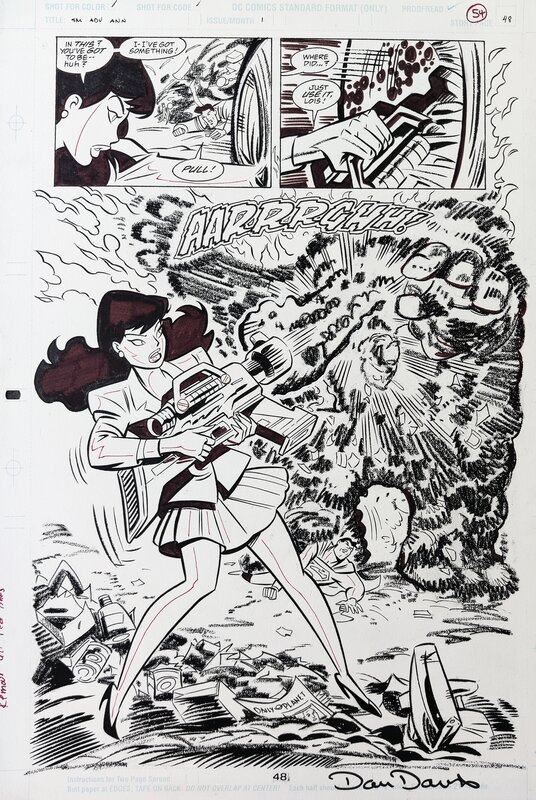 For sale - Joe Staton, Dan Davis, Superman Adventures - Loïs Lane Splash - Comic Strip