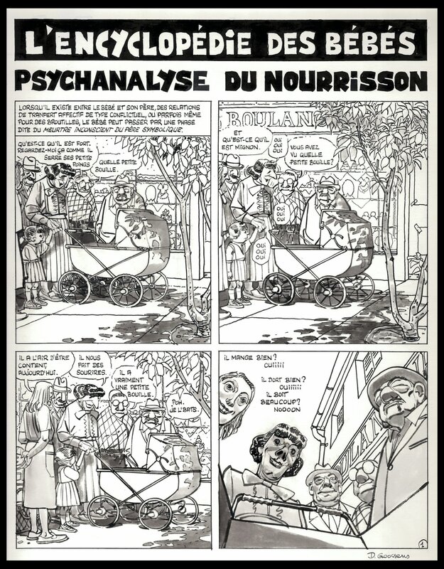 En vente - 1990 - L'Encyclopédie des bébés - Tome 3 - Goossens - Planche originale