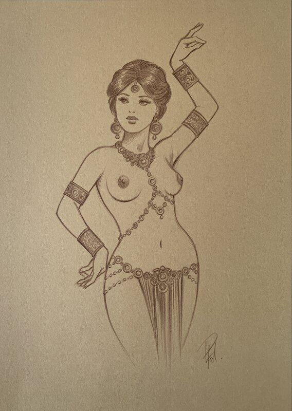 Mata Hari danseuse by Laurent Paturaud - Original Illustration