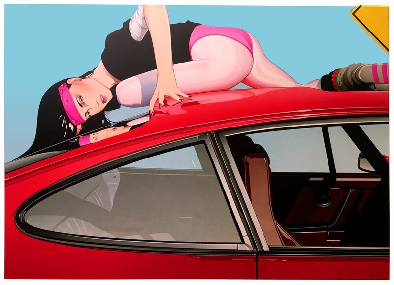Dennis Mukai, Slippery When Wet /  Porsche - Illustration originale