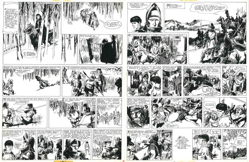 Dino Battaglia, Robert Louis Stevenson, La Flèche Noire . p. 30 et 31 . - Comic Strip