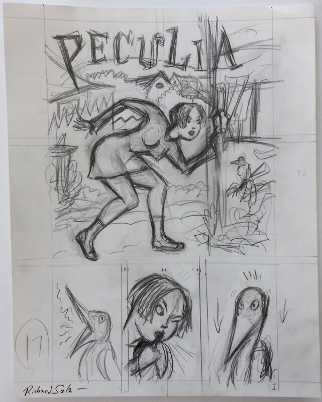 Richard Sala - Peculia - prelim Evil Eye #1 - Original art