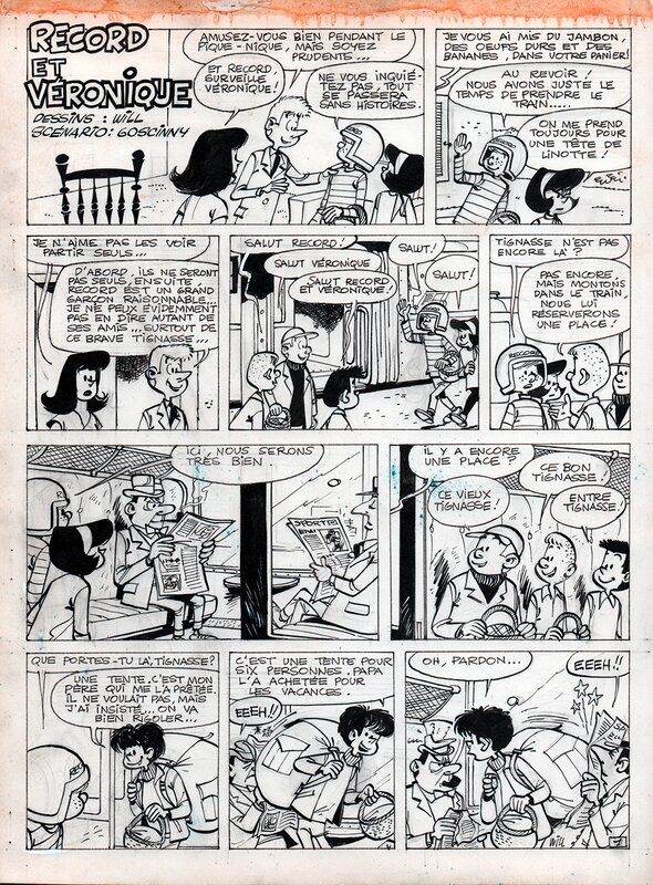 RECORD et VERONIQUE par Will, René Goscinny - Planche originale