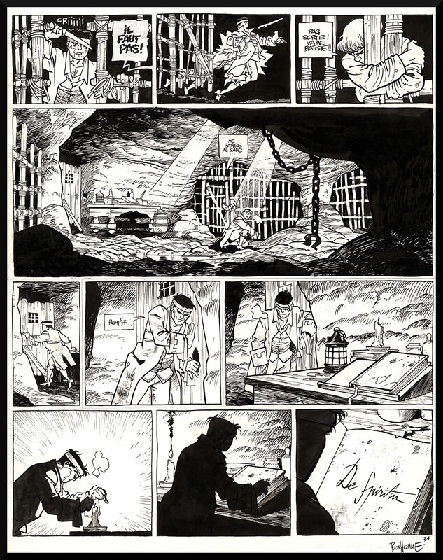 Matthieu Bonhomme, Fabien Vehlmann, 2002 - Le Marquis d'Anaon - Tome 1: L'île de Brac - Planche originale