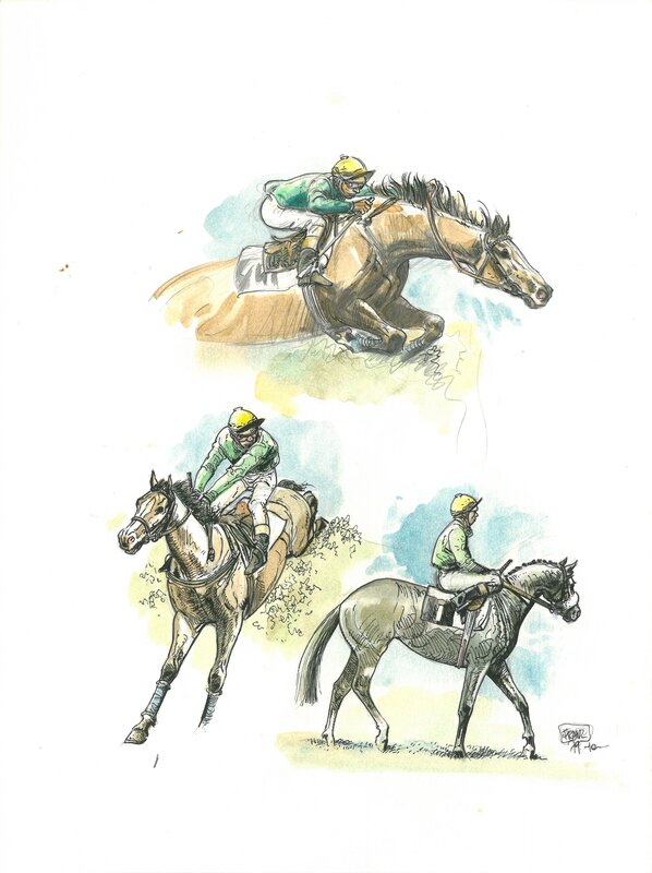 Jockeys par Franz - Illustration originale