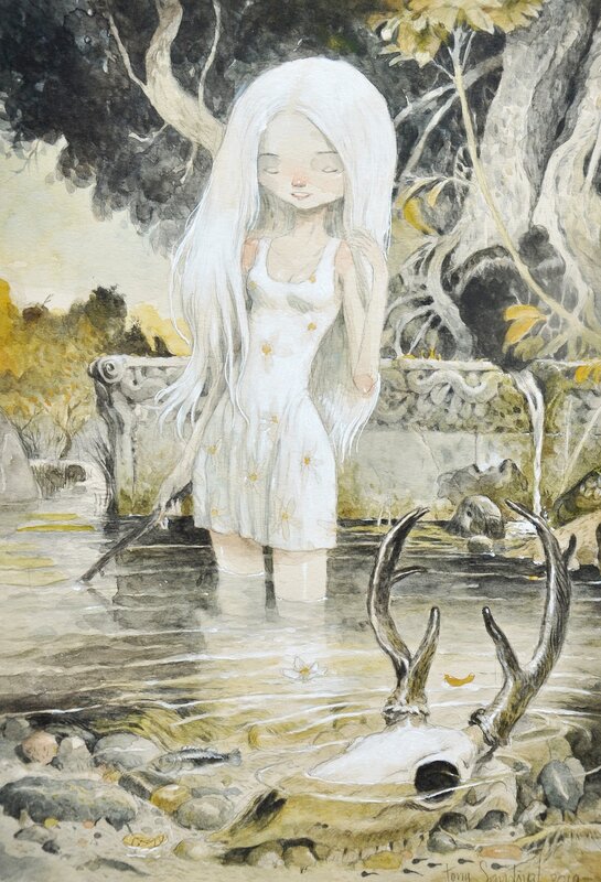 Tony Sandoval, Girl at the River 2019 - Illustration originale